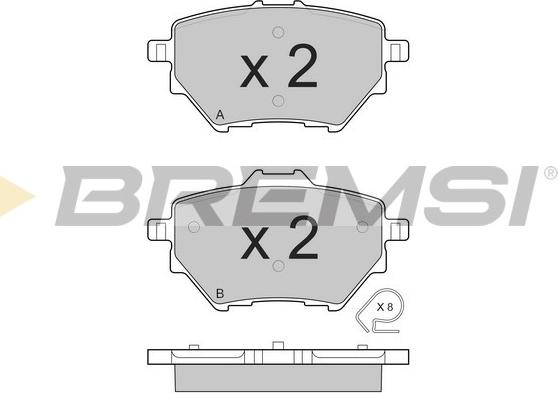 Bremsi BP3561 - Гальмівні колодки, дискові гальма autozip.com.ua
