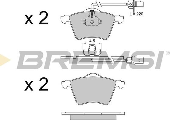 Bremsi BP3506 - Гальмівні колодки, дискові гальма autozip.com.ua