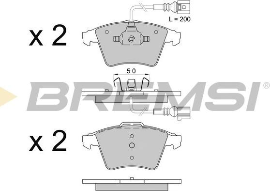 Bremsi BP3508 - Гальмівні колодки, дискові гальма autozip.com.ua