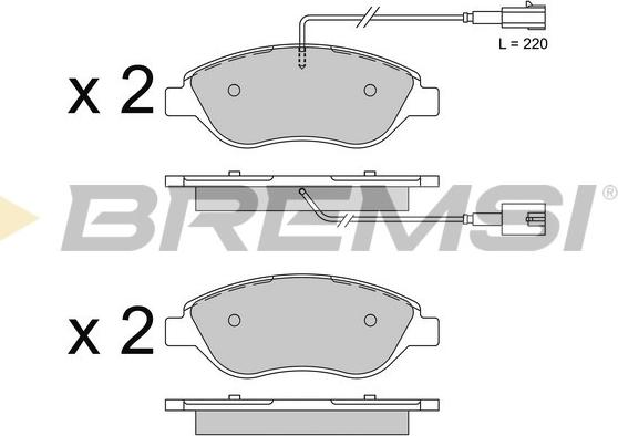 Bremsi BP3507 - Гальмівні колодки, дискові гальма autozip.com.ua