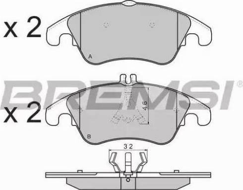 Bremsi BP3515 - Гальмівні колодки, дискові гальма autozip.com.ua