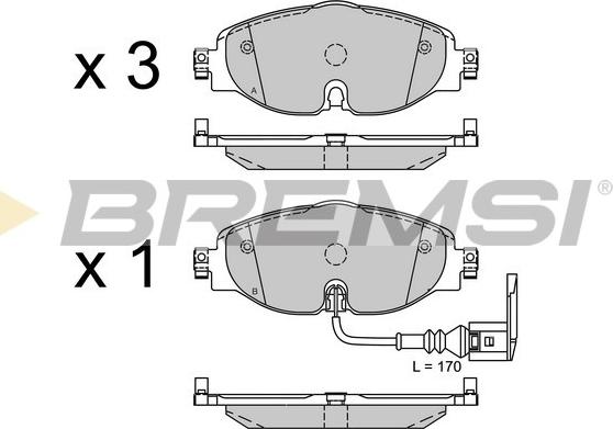 Bremsi BP3516 - Гальмівні колодки, дискові гальма autozip.com.ua