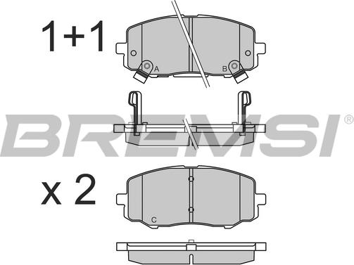 Bremsi BP3583 - Гальмівні колодки, дискові гальма autozip.com.ua