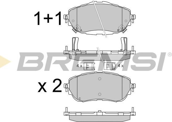 Bremsi BP3537 - Гальмівні колодки, дискові гальма autozip.com.ua