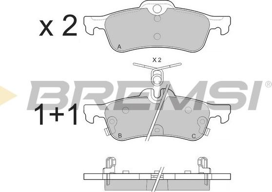 Bremsi BP3528 - Гальмівні колодки, дискові гальма autozip.com.ua