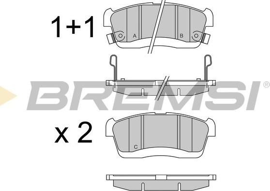 Bremsi BP3575 - Гальмівні колодки, дискові гальма autozip.com.ua