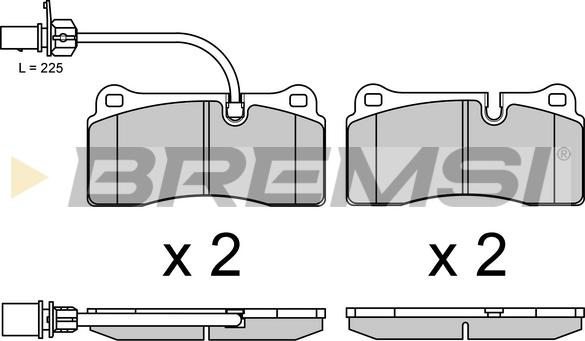 Bremsi BP3689 - Гальмівні колодки, дискові гальма autozip.com.ua