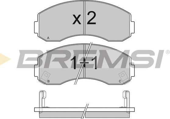 Bremsi BP3044 - Гальмівні колодки, дискові гальма autozip.com.ua