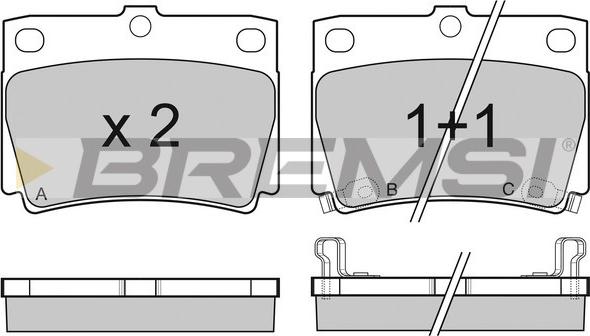 Bremsi BP3057 - Гальмівні колодки, дискові гальма autozip.com.ua