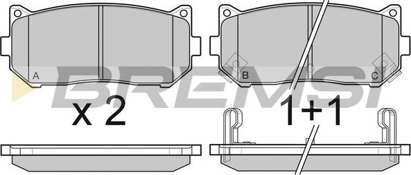 Bremsi BP3064 - Гальмівні колодки, дискові гальма autozip.com.ua