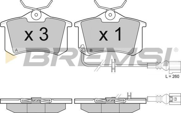 Bremsi BP3005 - Гальмівні колодки, дискові гальма autozip.com.ua