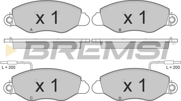 Bremsi BP3016 - Гальмівні колодки, дискові гальма autozip.com.ua