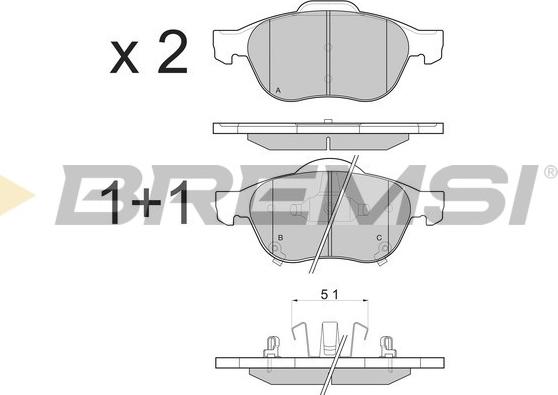 Bremsi BP3085 - Гальмівні колодки, дискові гальма autozip.com.ua