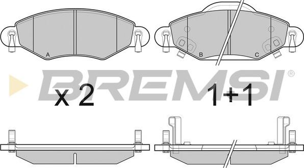 Bremsi BP3082 - Гальмівні колодки, дискові гальма autozip.com.ua