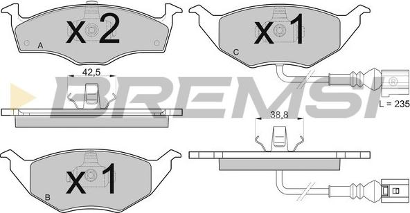 Bremsi BP3031 - Гальмівні колодки, дискові гальма autozip.com.ua