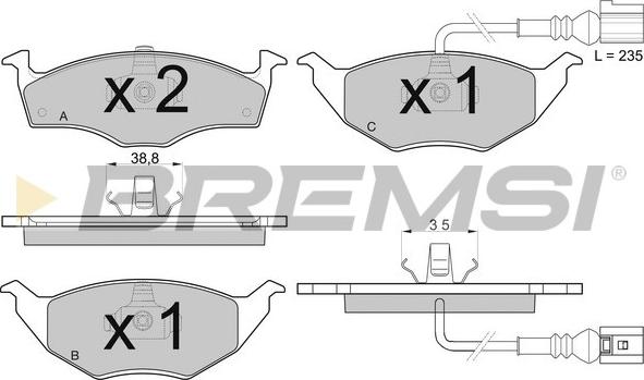 Bremsi BP3032 - Гальмівні колодки, дискові гальма autozip.com.ua