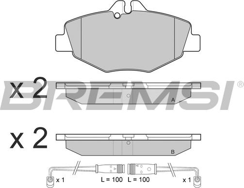 Bremsi BP3020 - Гальмівні колодки, дискові гальма autozip.com.ua