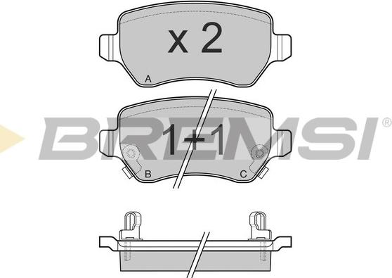 Bremsi BP3027 - Гальмівні колодки, дискові гальма autozip.com.ua