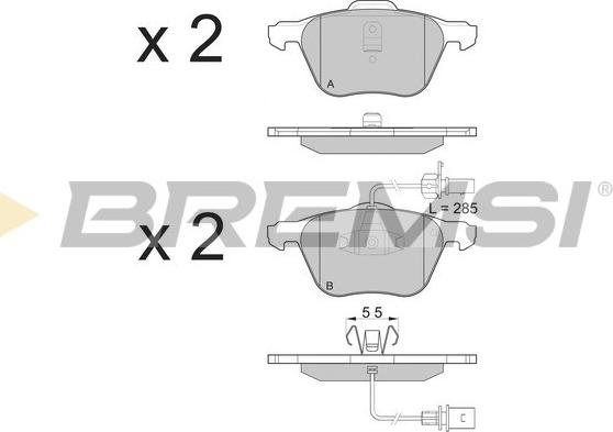 Bremsi BP3076 - Гальмівні колодки, дискові гальма autozip.com.ua