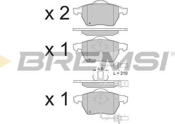 Bremsi BP3071 - Гальмівні колодки, дискові гальма autozip.com.ua