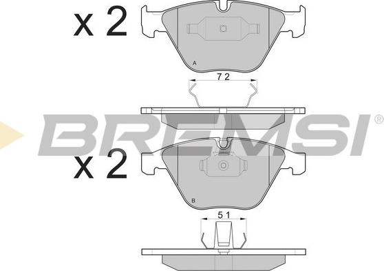 Bremsi BP3073 - Гальмівні колодки, дискові гальма autozip.com.ua