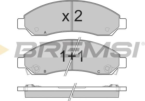 Bremsi BP3199 - Гальмівні колодки, дискові гальма autozip.com.ua