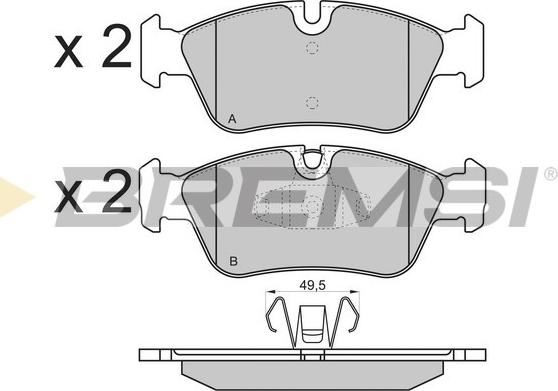 Bremsi BP3193 - Гальмівні колодки, дискові гальма autozip.com.ua