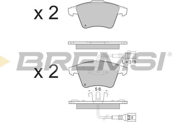 Bremsi BP3142 - Гальмівні колодки, дискові гальма autozip.com.ua