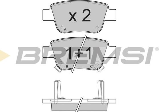 Bremsi BP3112 - Гальмівні колодки, дискові гальма autozip.com.ua