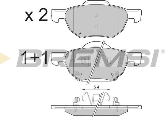 Bremsi BP3185 - Гальмівні колодки, дискові гальма autozip.com.ua