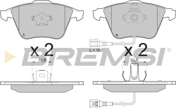 Bremsi BP3136 - Гальмівні колодки, дискові гальма autozip.com.ua