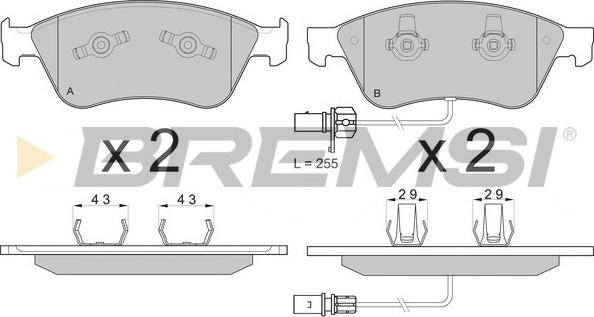 Bremsi BP3137 - Гальмівні колодки, дискові гальма autozip.com.ua