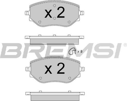 Bremsi BP3889 - Гальмівні колодки, дискові гальма autozip.com.ua