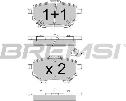 Bremsi BP3883 - Гальмівні колодки, дискові гальма autozip.com.ua