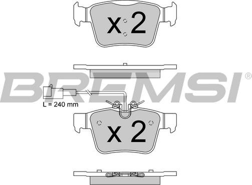 Bremsi BP3870 - Гальмівні колодки, дискові гальма autozip.com.ua