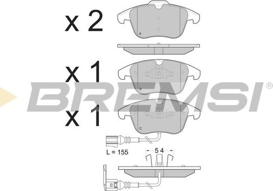 Bremsi BP3394 - Гальмівні колодки, дискові гальма autozip.com.ua