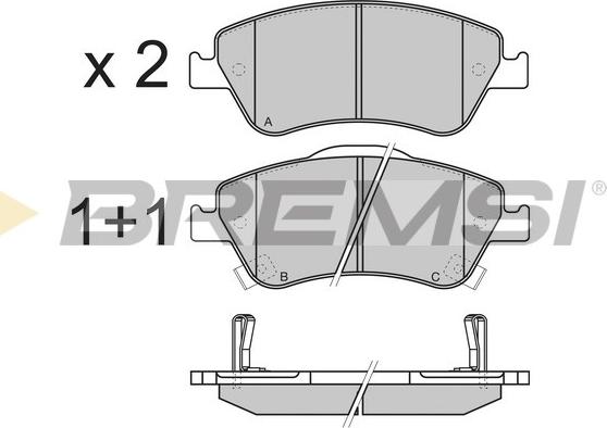 Bremsi BP3340 - Гальмівні колодки, дискові гальма autozip.com.ua