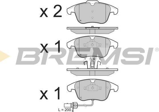 Bremsi BP3348 - Гальмівні колодки, дискові гальма autozip.com.ua