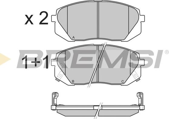 Bremsi BP3358 - Гальмівні колодки, дискові гальма autozip.com.ua