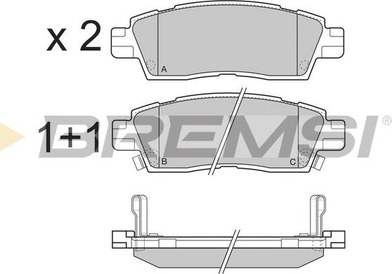 Bremsi BP3309 - Гальмівні колодки, дискові гальма autozip.com.ua