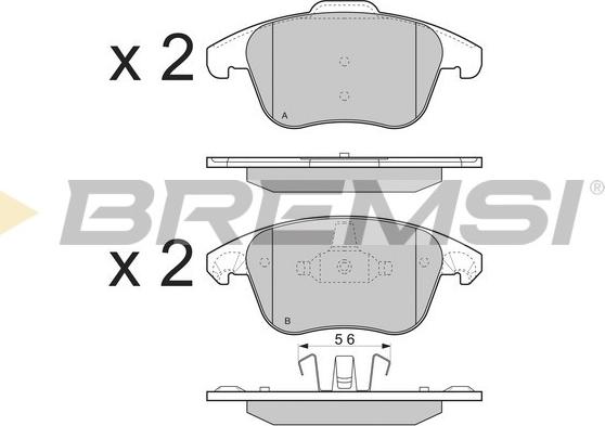 Bremsi BP3330 - Гальмівні колодки, дискові гальма autozip.com.ua