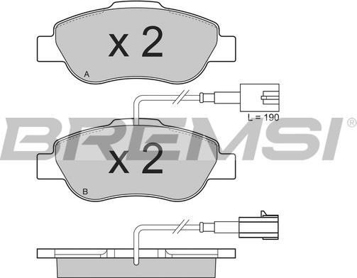 Bremsi BP3325 - Гальмівні колодки, дискові гальма autozip.com.ua