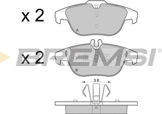 Bremsi BP3328 - Гальмівні колодки, дискові гальма autozip.com.ua