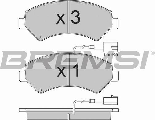 Bremsi BP3323TR - Гальмівні колодки, дискові гальма autozip.com.ua