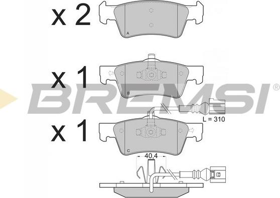 Bremsi BP3372 - Гальмівні колодки, дискові гальма autozip.com.ua