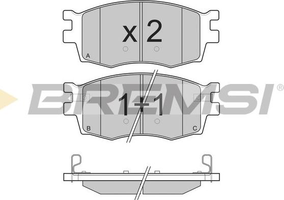 Bremsi BP3240 - Гальмівні колодки, дискові гальма autozip.com.ua