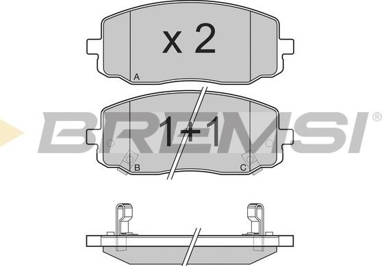 Bremsi BP3204 - Гальмівні колодки, дискові гальма autozip.com.ua