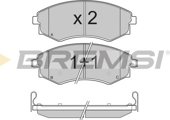 Bremsi BP3202 - Гальмівні колодки, дискові гальма autozip.com.ua