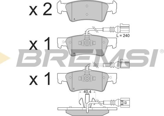 Bremsi BP3282 - Гальмівні колодки, дискові гальма autozip.com.ua
