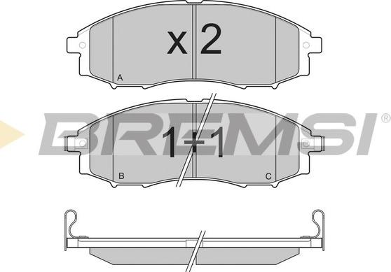 Bremsi BP3230 - Гальмівні колодки, дискові гальма autozip.com.ua